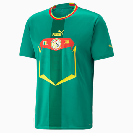 قميص جيرسيه للرجال Senegal Away 22/23 Replica, Pepper Green-Puma Red, small-DFA