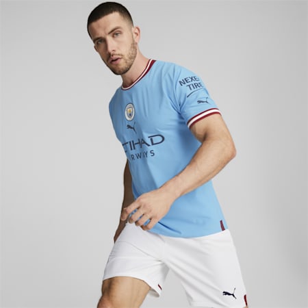 Maillot Manchester City F.C. Home 22/23 Authentic Homme, Team Light Blue-Intense Red, small