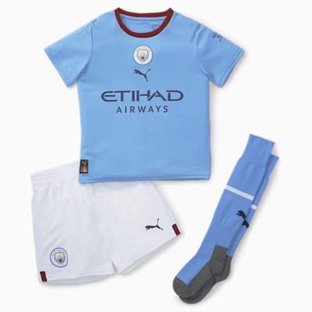 תלבושת מיני ביתית Manchester City F.C. Home Football לתינוקות, Team Light Blue-Intense Red, small-DFA