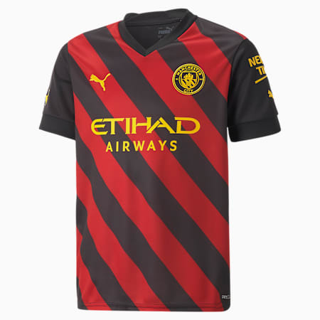 Manchester City F.C. Away 22/23 Replica Jersey Youth, Puma Black-Tango Red, small