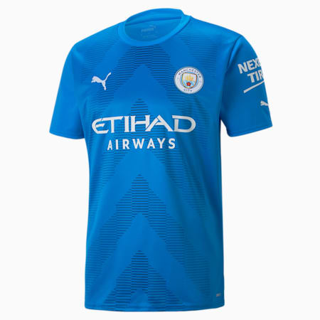 Manchester City F.C. kurzärmliges Replik-Torwarttrikot Herren, Electric Blue Lemonade-Limoges, small