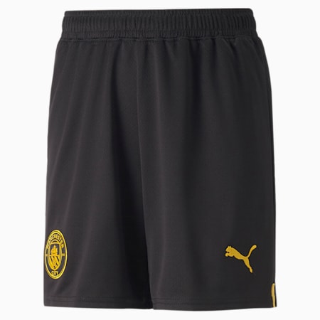 Manchester City F.C. 22/23 Youth Regular Fit Replica Shorts, Puma Black-Tango Red, small-IND