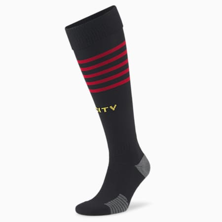 Manchester City F.C. Hooped Replica Socks Men, Puma Black-Tango Red, small