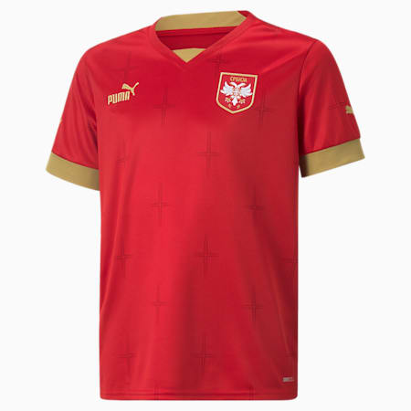 Serbien 22/23 Replik Heimtrikot für Jugendliche, Chili Pepper-Victory Gold, small