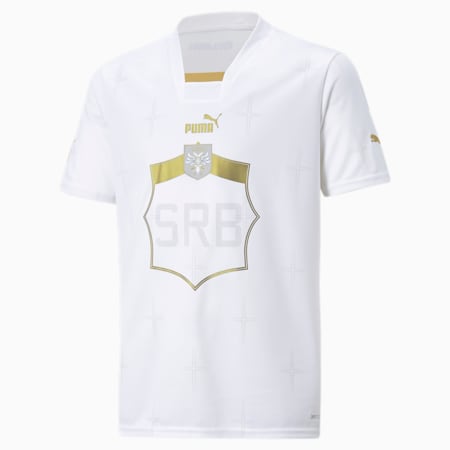 Serbia Away 22/23 Replica Jersey Youth, Puma White-Victory Gold, small