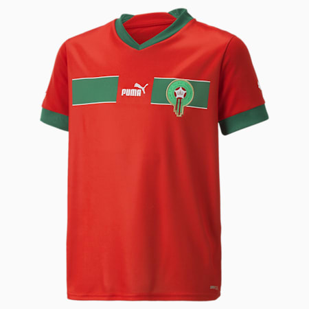 Camiseta Marruecos Local 22/23 Réplica Niños, Puma Red-Power Green, small
