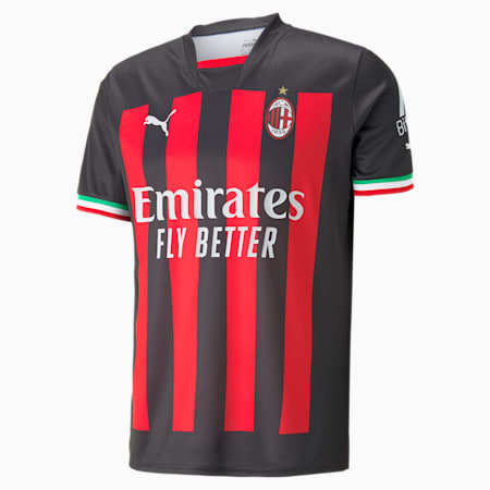 A.C. Milan Home Replica Men's Football Jersey, Puma Black-Tango Red, small-AUS