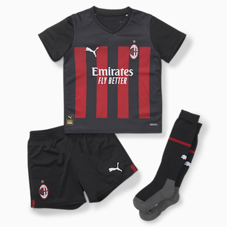 Mini ensemble A.C. Milan Home 22/23, Puma Black-Tango Red, small-DFA