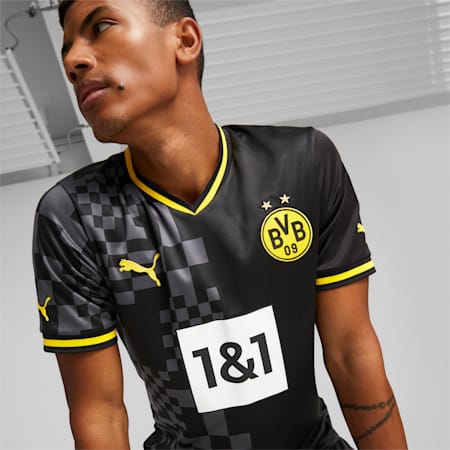 قميص جيرسيه للرجال Borussia Dortmund Away 22/23 Replica, Puma Black-Asphalt, small-DFA