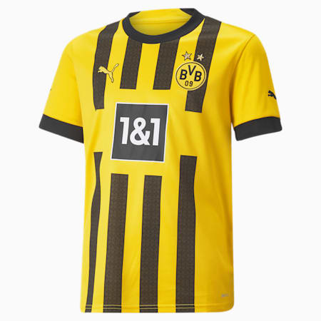 Borussia Dortmund Home 22/23 Replica Youth Regular Fit Jersey, Cyber Yellow, small-IND
