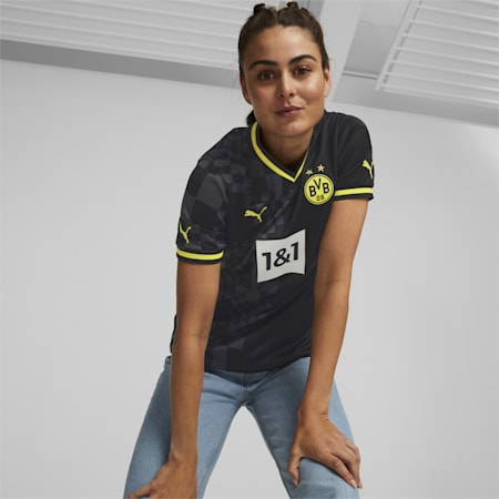 Replika koszulki wyjazdowej Borussia Dortmund 22/23 damska, Puma Black-Asphalt, small
