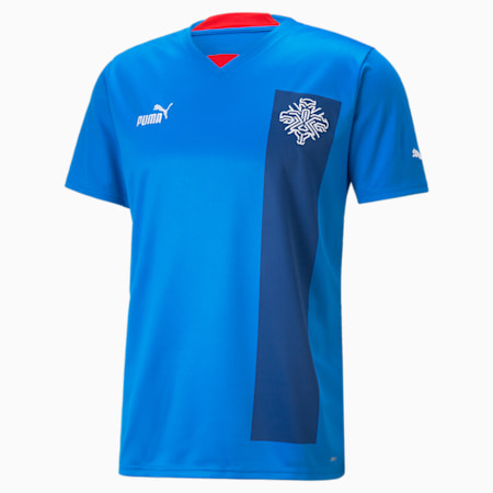 Camiseta Islandia Local 22/23 Réplica Hombre, Electric Blue Lemonade, small