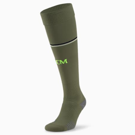 A.C. Milan Football Striped Replica Socks Men, Dark Green Moss-Yellow Alert, small