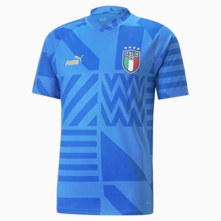 Koszulka domowa przedmeczowa Włochy Piłka nożna Męska, Ignite Blue-Electric Blue Lemonade, small