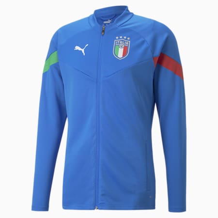 Italy Football Player Training Jacket Men, Ultra Blue-Puma White, small
