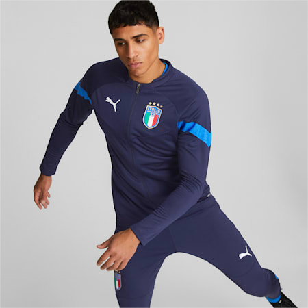 メンズ FIGC イタリア COACH トレーニング ジャケット, Peacoat-Ignite Blue, small-JPN