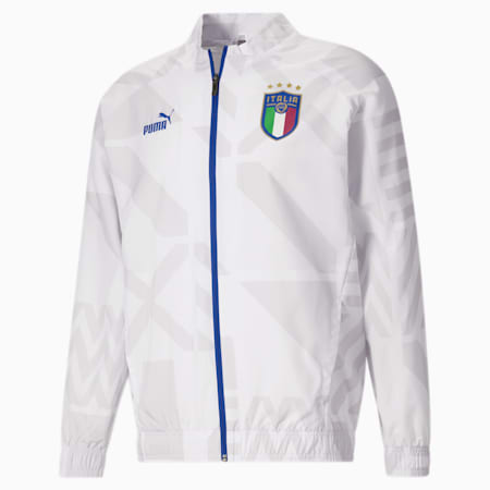 Italy Football Prematch Away Jacket Men, Puma White-Feather Gray, small