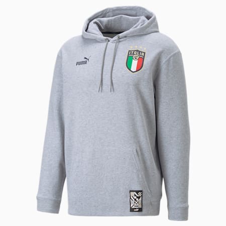 Italy ftblCulture hoodie voor heren, Medium Gray Heather-Peacoat, small