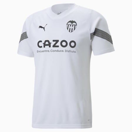 Valencia CF voetbaltrainingsshirt heren, Puma White-Smoked Pearl, small