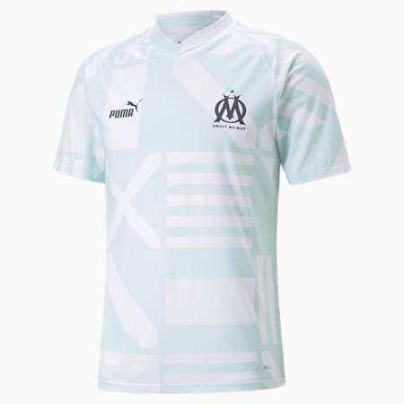 Koszulka przedmeczowa Olympique de Marseille Męska, Puma White-Nitro Blue, small
