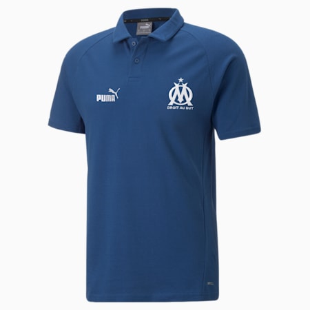 Olympique de Marseille Football Casuals Polo Shirt Men, Limoges-Harbor Mist, small