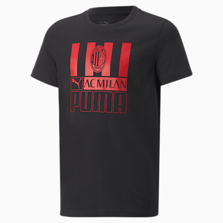T-shirt da calcio ftblCore A.C. Milan da ragazzo, Puma Black-Tango Red, small
