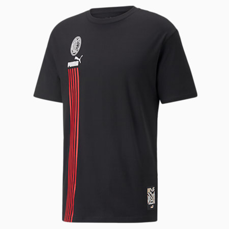 T-shirt A.C. Milan ftblCulture Homme, Puma Black-Tango Red, small