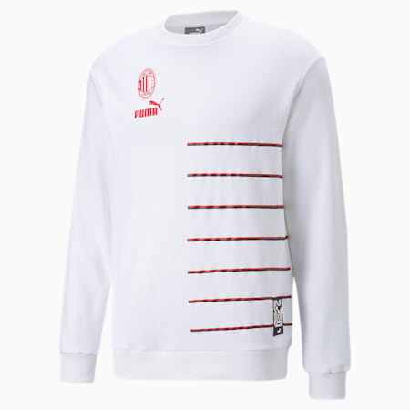 Męska bluza A.C. Milan ftblCulture z okrągłym kołnierzem, Puma White-Tango Red, small