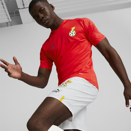 Camiseta de prepartido de fútbol de Ghana para hombre, Puma Red-Puma Black, small