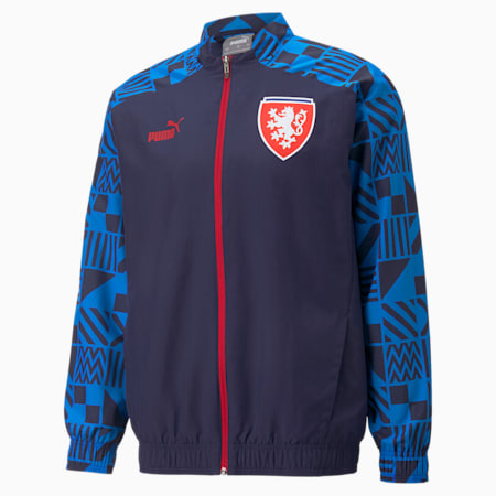 Czech Republic Football Prematch Jacket Men, Peacoat-Electric Blue Lemonade, small