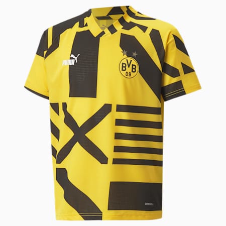 Borussia Dortmund przedmeczowa koszulka piłkarska młodzieżowa, Puma Black-Cyber Yellow, small