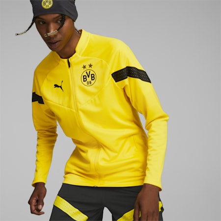 Borussia Dortmund Football Training Jacket Men, Cyber Yellow, small