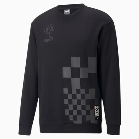 Borussia Dortmund ftblCulture Crewneck Sweater Men, Puma Black-Asphalt, small