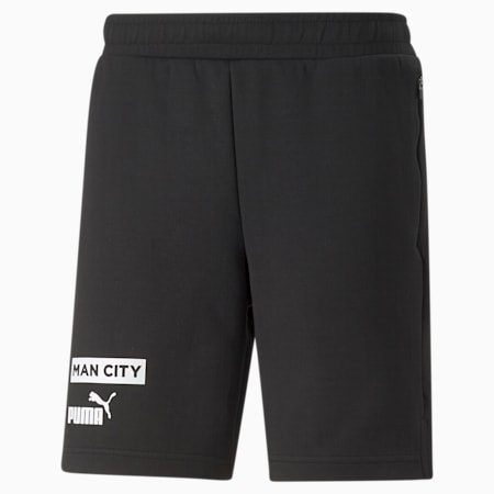 Manchester City F.C. Football Casuals Shorts Men, Cotton Black-Puma White, small-GBR
