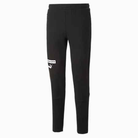 Pantalones de fútbol para hombre Casuals del Manchester City F.C, Cotton Black-Puma White, small
