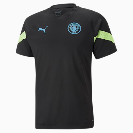 Manchester City FC voetbaltrainingsshirt heren, Puma Black-Fizzy Light, small