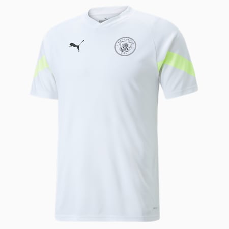 Camiseta de entrenamiento de fútbol del Manchester City FC para hombre, Puma White-Fizzy Light, small