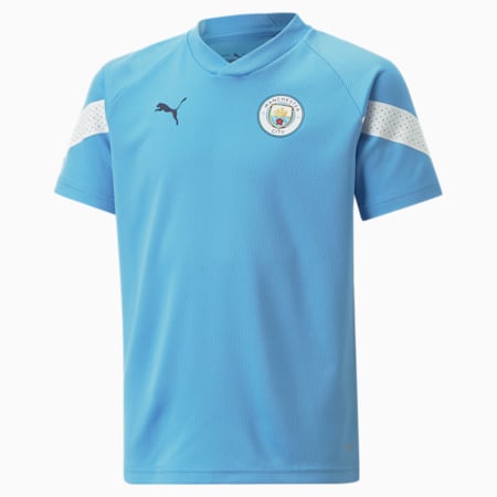 Camiseta de entrenamiento de fútbol del Manchester City FC para jóvenes, Team Light Blue-Puma White, small