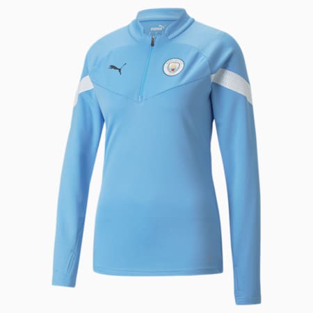 Manchester City F.C. Football Quarter-zip Training Top Women, Team Light Blue-Puma White, small-GBR