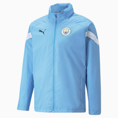Manchester City F.C. Football All Weather Jacket Men, Team Light Blue-Puma White, small-GBR