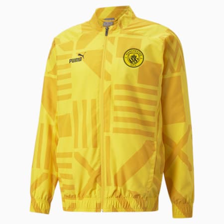 Manchester City F.C. Prematch Football Jacket Men, Spectra Yellow-Puma Black, small