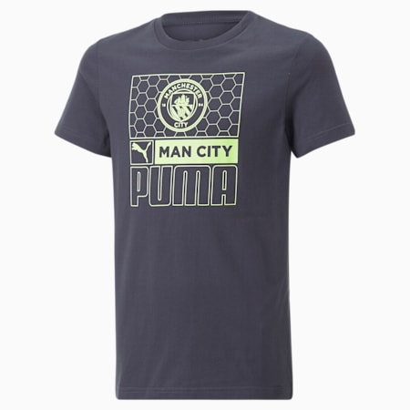 Camiseta de fútbol Manchester City FC ftblCore para jóvenes, Parisian Night-Fizzy Light, small