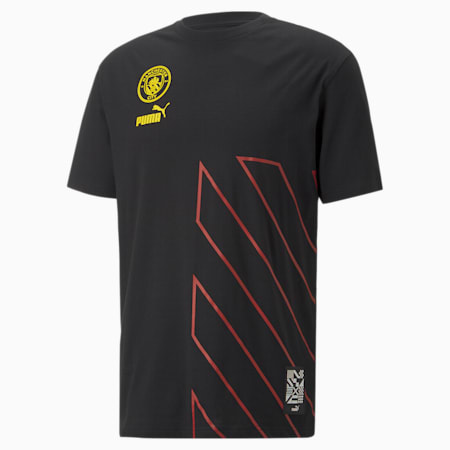 Manchester City F.C. ftblCulture T-Shirt Herren, Puma Black-Tango Red, small