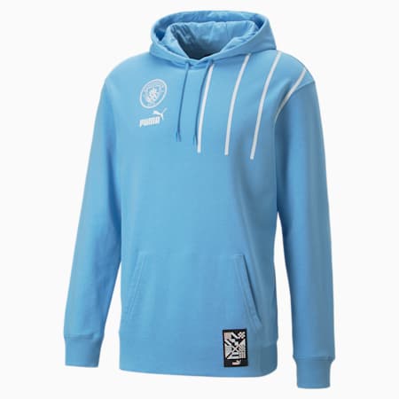 Manchester City FC ftblCulture Bluza z kapturem dla mężczyzn, Team Light Blue-Puma White, small