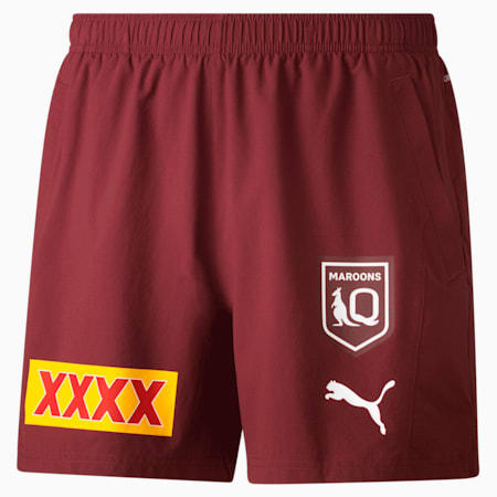 Queensland Maroons Mens Training Short, Burgundy, small-AUS