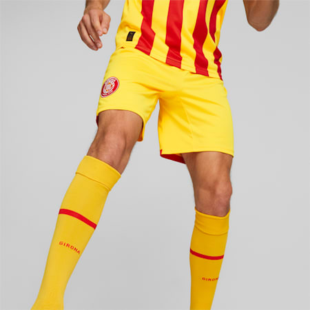 Girona FC 22/23 Replica short voor heren, Spectra Yellow-High Risk Red, small