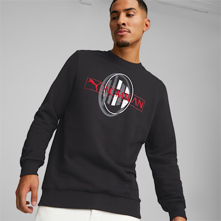 A.C. Milan ftblLegacy Sweatshirt Men, PUMA Black-Tango Red, small