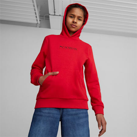 A.C. Milan ftblLegacy Hoodie Youth, Tango Red -PUMA Black, small