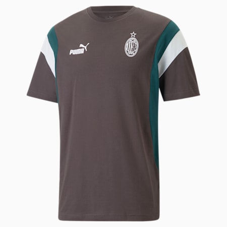 A.C Milan Ftbl Archive Men's Relaxed Fit T-Shirt, Flat Dark Gray-Varsity Green, small-IND