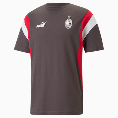 A.C Milan Ftbl Archive Men's Relaxed Fit T-Shirt, Flat Dark Gray-Tango Red, small-IND